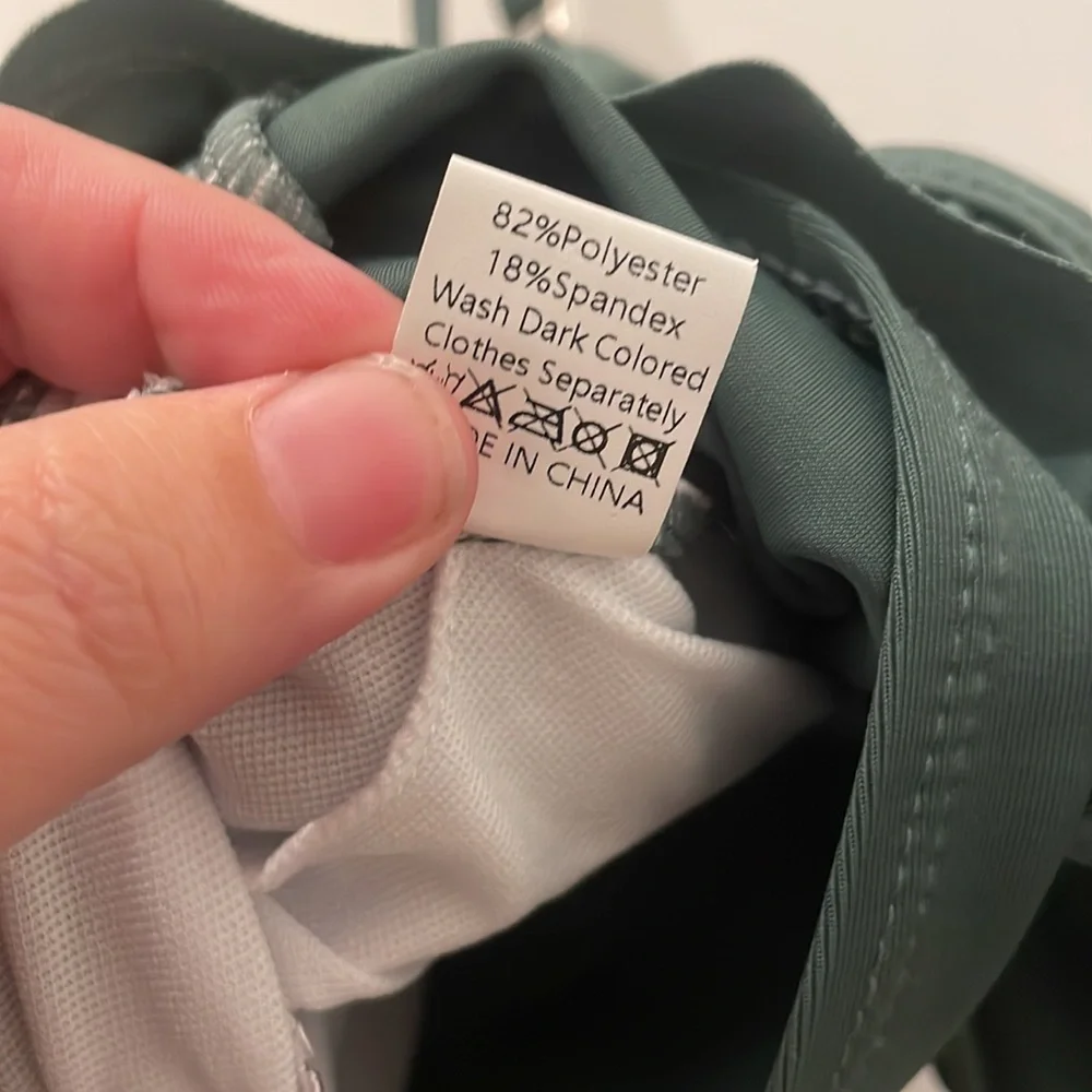 ruffle feminine khaki green swim bra size Large new